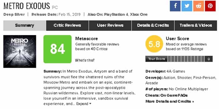мощный комп Вышла Metro Exodus: первые отзывы и впечатления